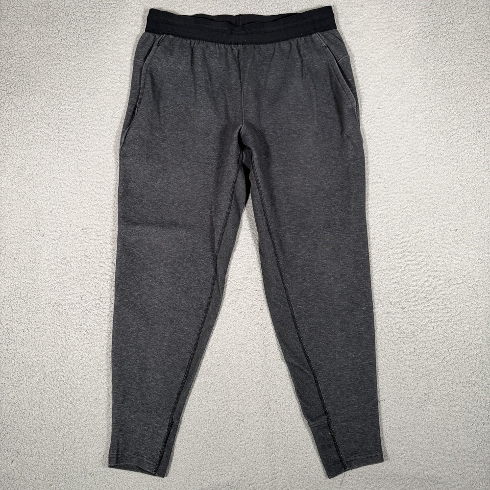 Nike Pants Mens Medium Gray Yoga Sweatpants Elastic Waist Preppy Joggers Logo